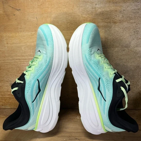 Hoka One One Bondi 9 REFLECTIVE Mens Size 14 Running Shoes Luna Moth Blue Spark - Picture 6 of 12